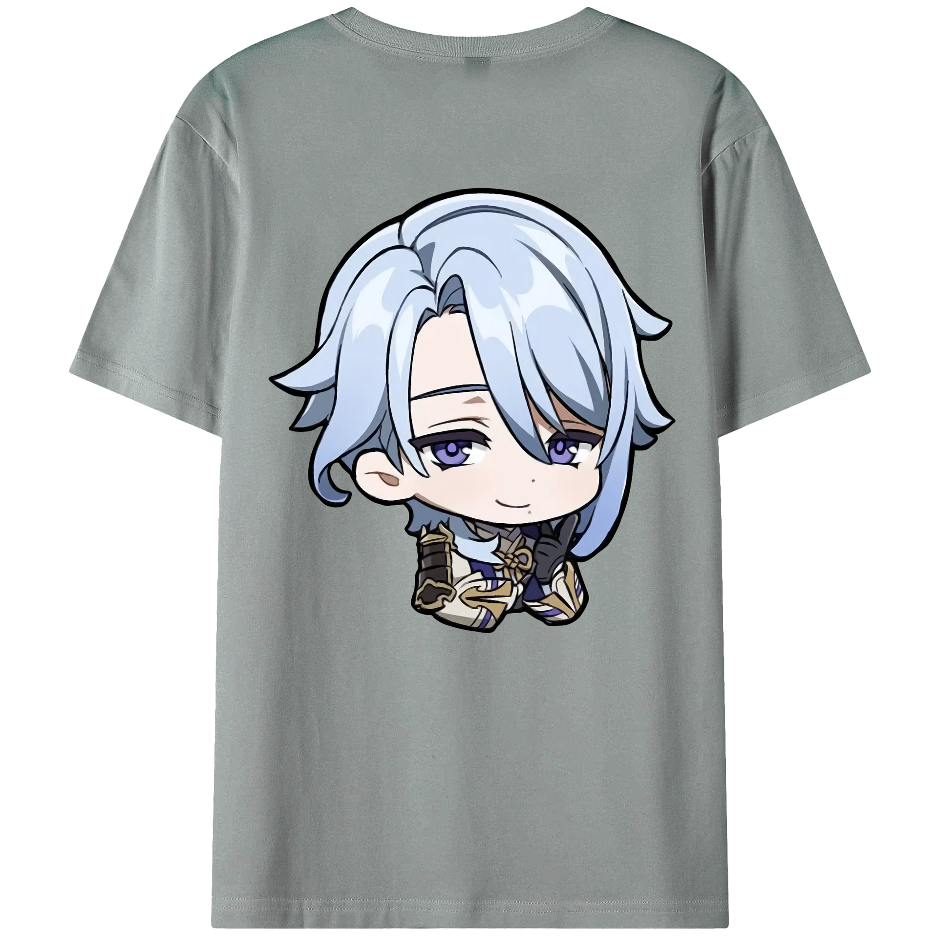 げんし神 神里綾人 かみさとあやと genshin Kamisato Ayato 綿100％ メンズ半袖Tシャツ（バックプリント） 通気性